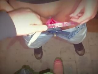 Непознат майната ми a&lpar;condom&rpar; аз пое негов изпразване в мой гащи